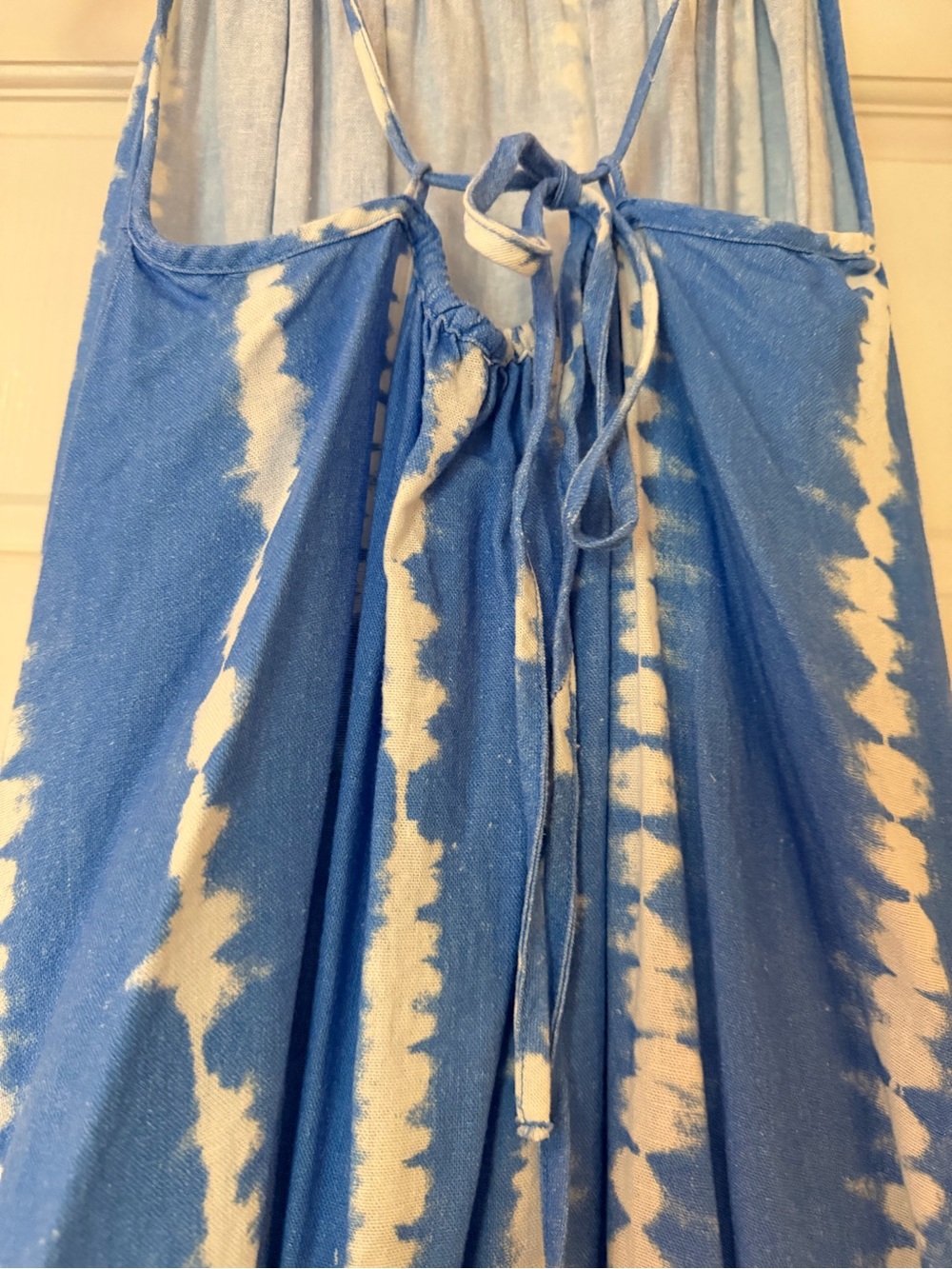 Blue Tie-Dye Halter Accent Dress - Picture 3 of 4
